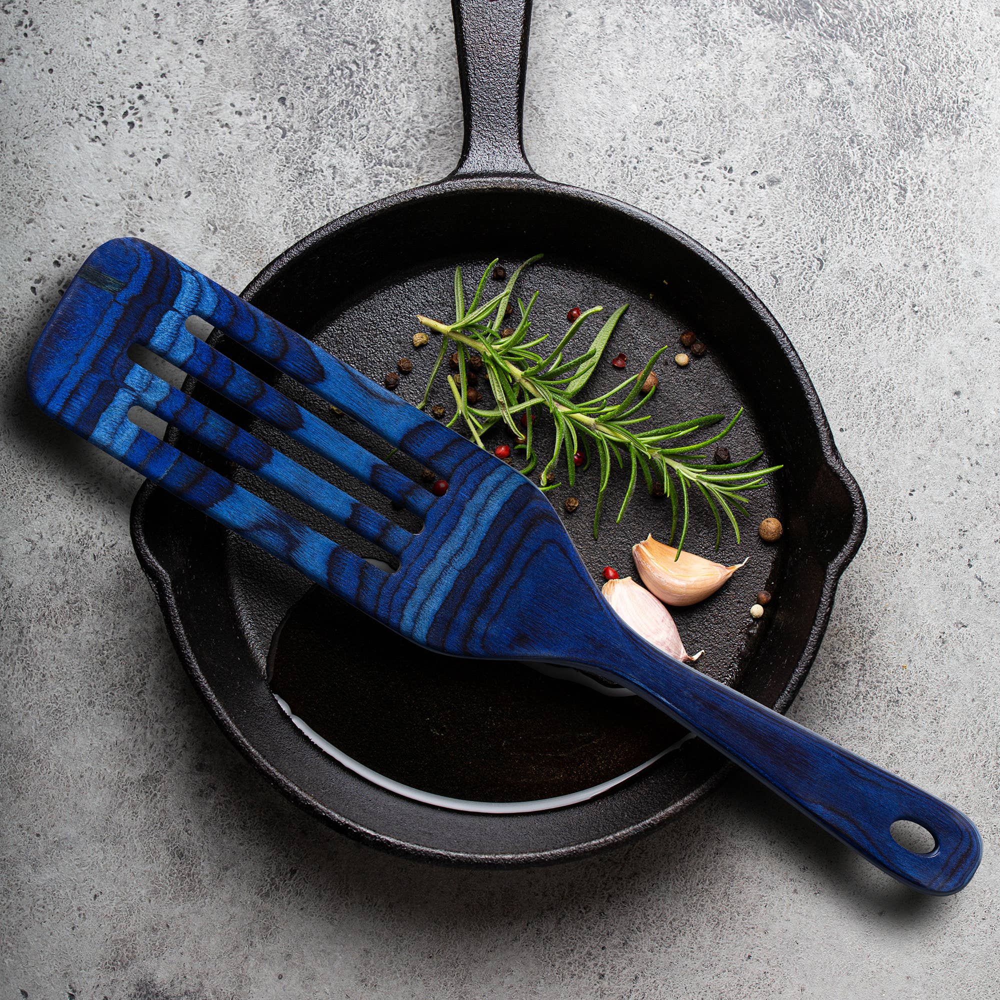 Totally Bamboo - Venta al por mayor Espátula/volteador - Espátula ranurada de madera colorida Baltique® Malta, 13"1