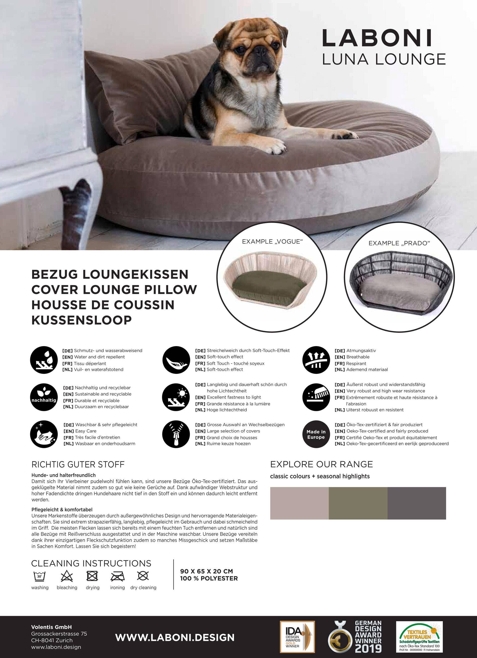 LABONI - Volentis GmbH - Wholesale Pet Bed - Dog - Prado Design dog bed — Oxford collection11