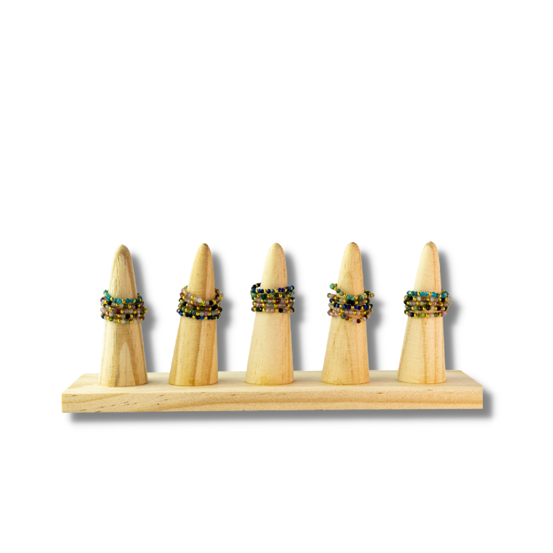 Lumily - Wholesale Band/Stacked Ring - Multi-Stone Gemstone Bead Elastic Ring - Thailand8