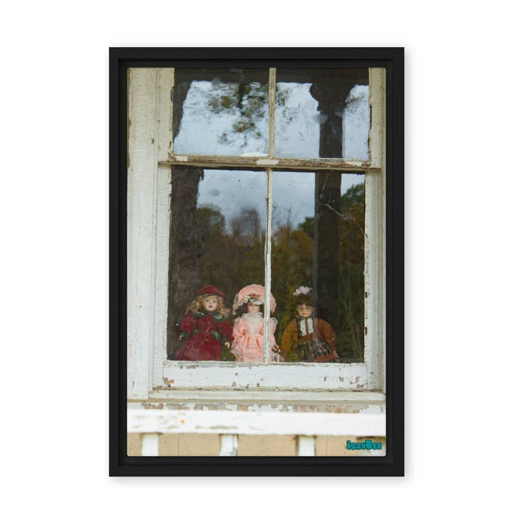 Dolls Framed 12 inch by 18 inch canvas for wholesale by IszyBee Arts