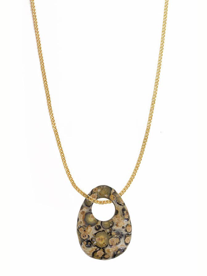 Leoplard Jasper Pendant for wholesale by Brass Sand
