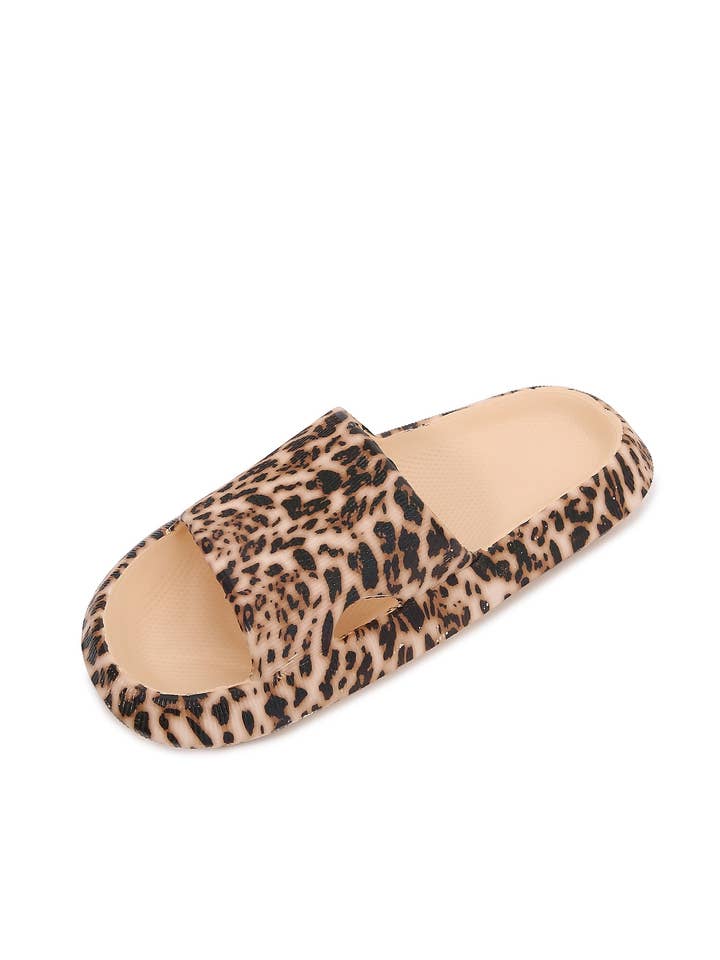 Unisex Leopard Open Toe Rubber Non Slip Slippers for wholesale on Faire0