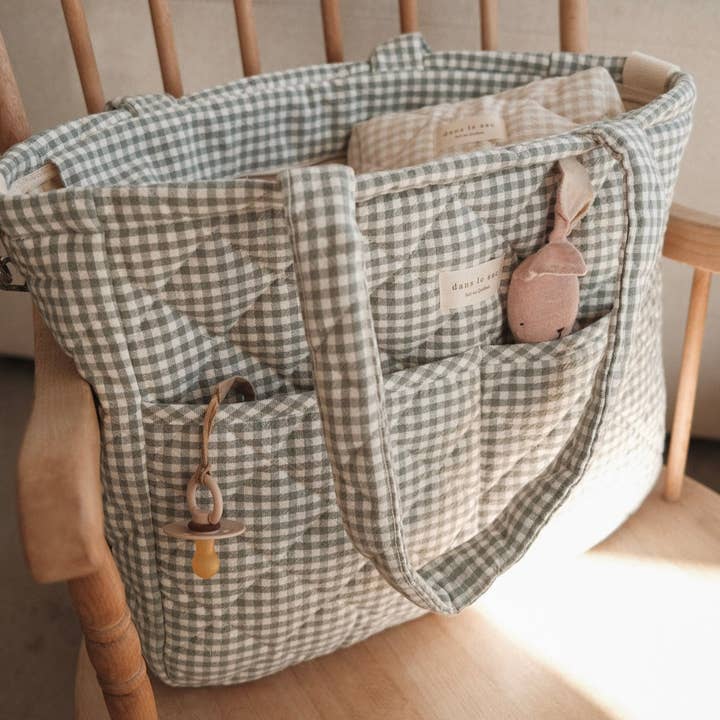 Dans le sac - Wholesale Diaper Bag - Baby - Organic cotton diaper bag - Gingham collection3