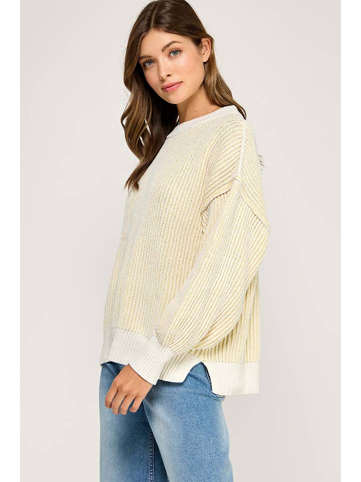 Miss Love - Wholesale Knit Sweater - Women's - Super Soft Strip Sweater28