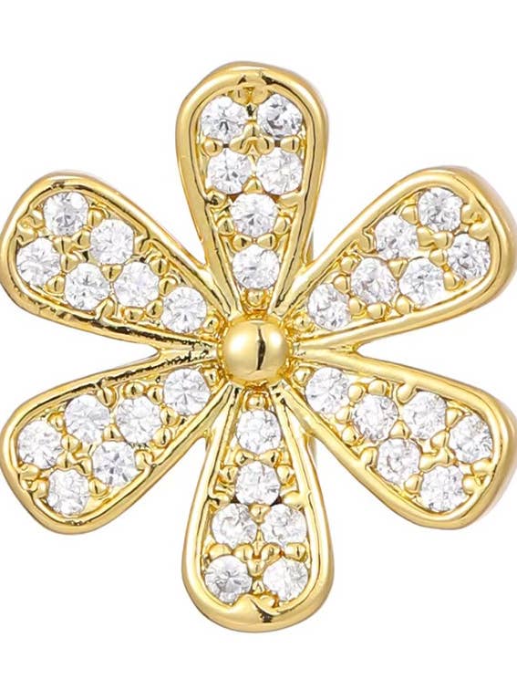 Slider Gold Flower Charm for wholesale by Gemelli