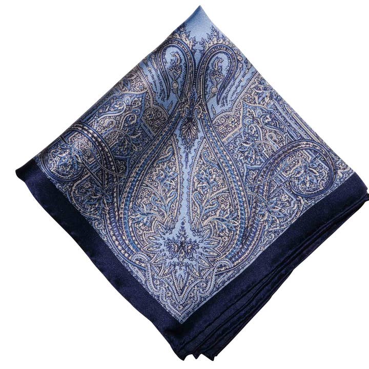 Tedmond Blue Silk Pocket Square for wholesale by Aristocrats Bows N Ties