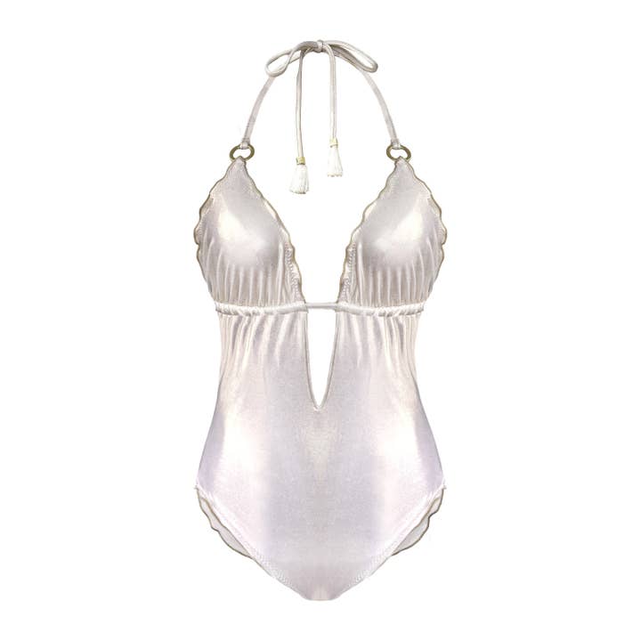 DEESSA IBIZA by Elin Ritter - Wholesale One Piece Swimsuit - Women's - Ibiza Metallic Swimsuit Anita White Gold