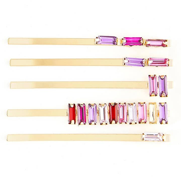 Bella Sleep + Spa - Wholesale Bobby Pin - Women's - Crystal Bobby Pins - Red Jewels1