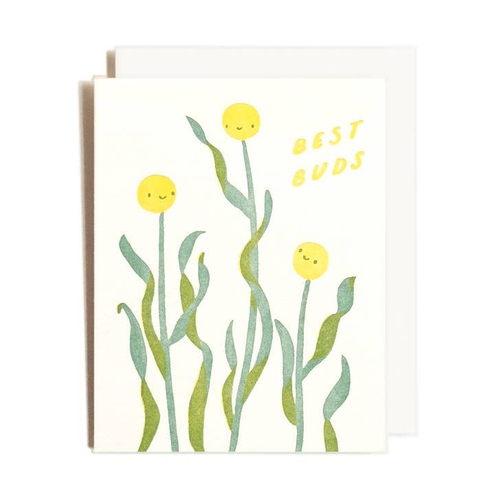 Meilleurs Potes | Fleurs d'Amitié | Carte Letterpress pour la vente par Homework Letterpress Studio