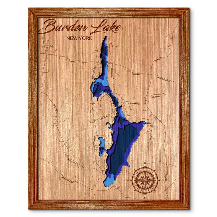 Burden Lake, NY Depth Map - Home & Wall Decor for wholesale by Premier Gifts and More