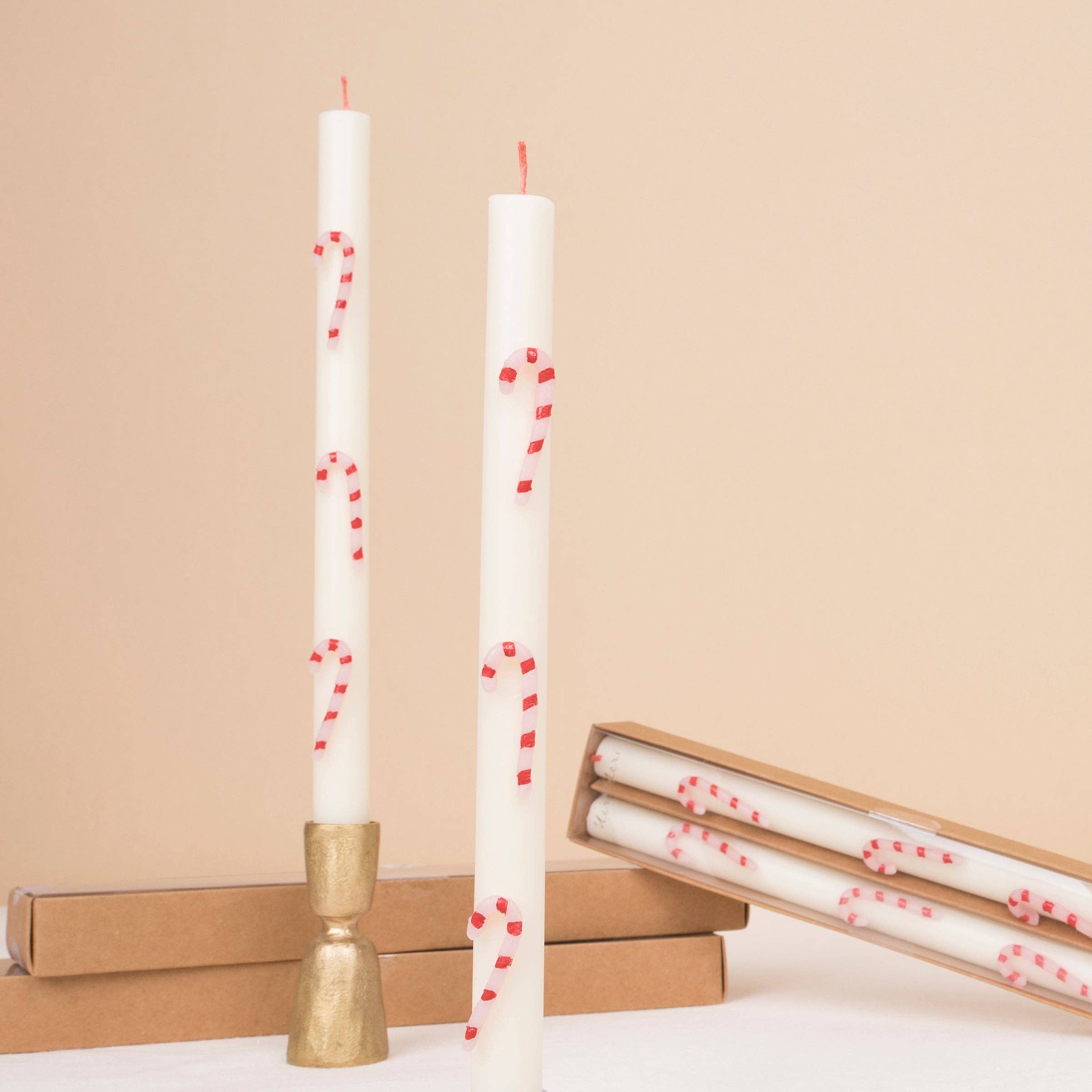 Meri Meri - Wholesale Tapered Candle/Candlestick - Candy Cane Table Candles0