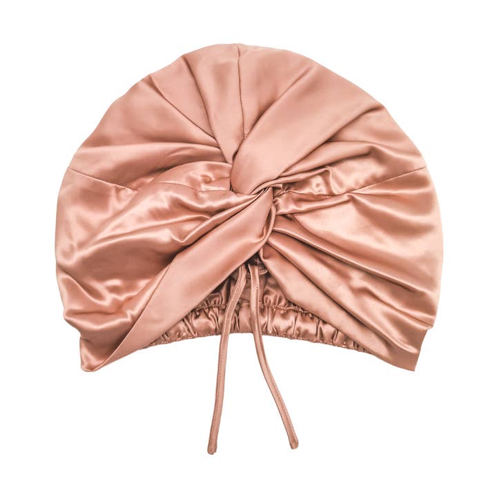 EcoLuxe Living - Wholesale Sleep cap / bonnet – women's - Rose Gold Silk Turban0