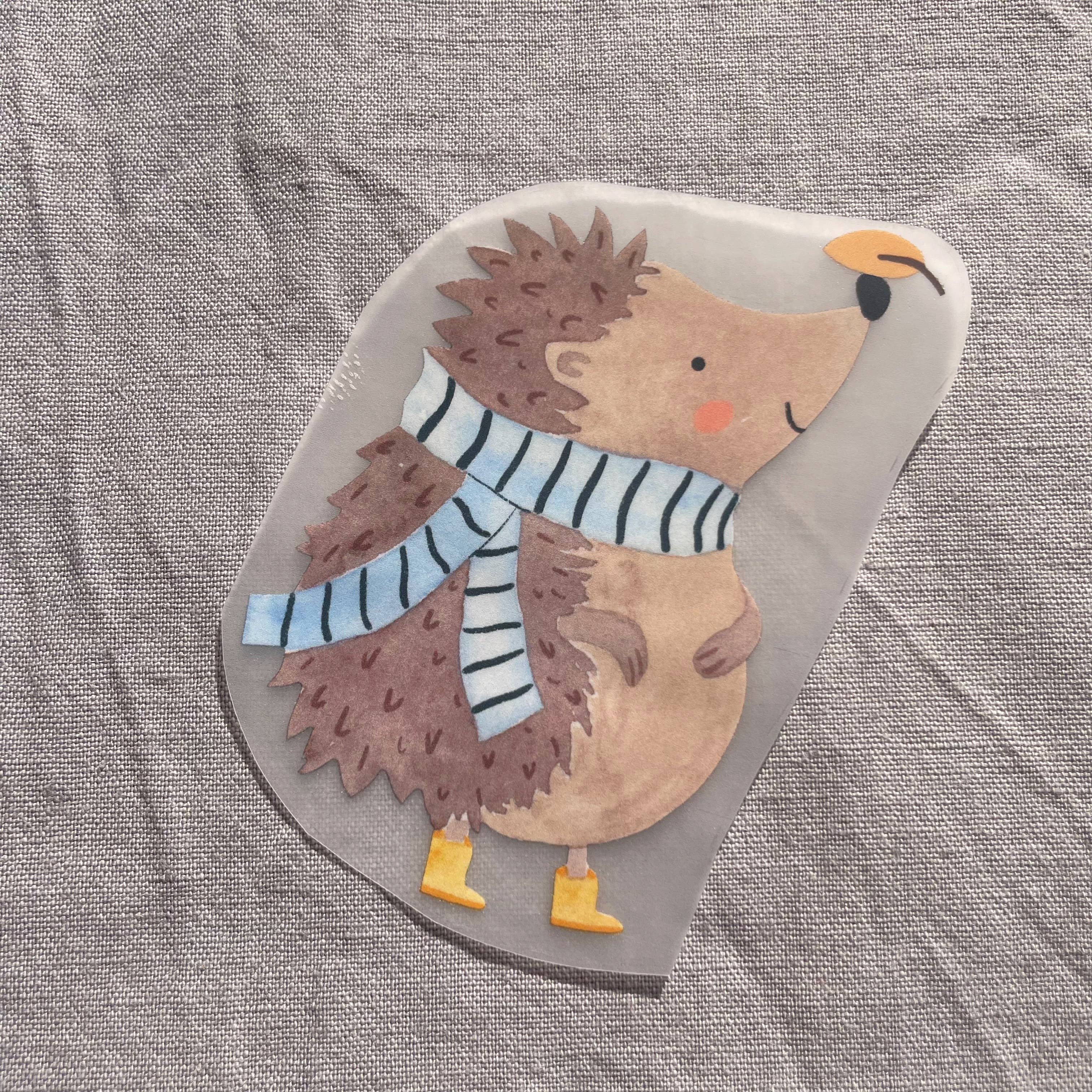 Hannahs Firlefanz - Wholesale Patch - Iron-on image hedgehog with scarf – iron-on patch for children0