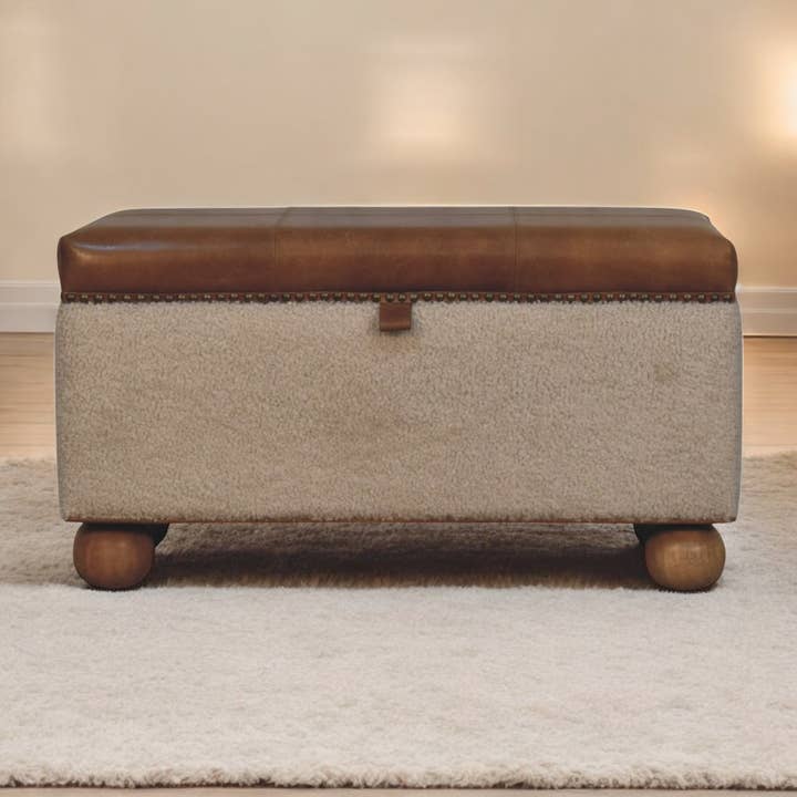 Boucle Lid- up Storage Ottoman for wholesale by Artisan Furniture