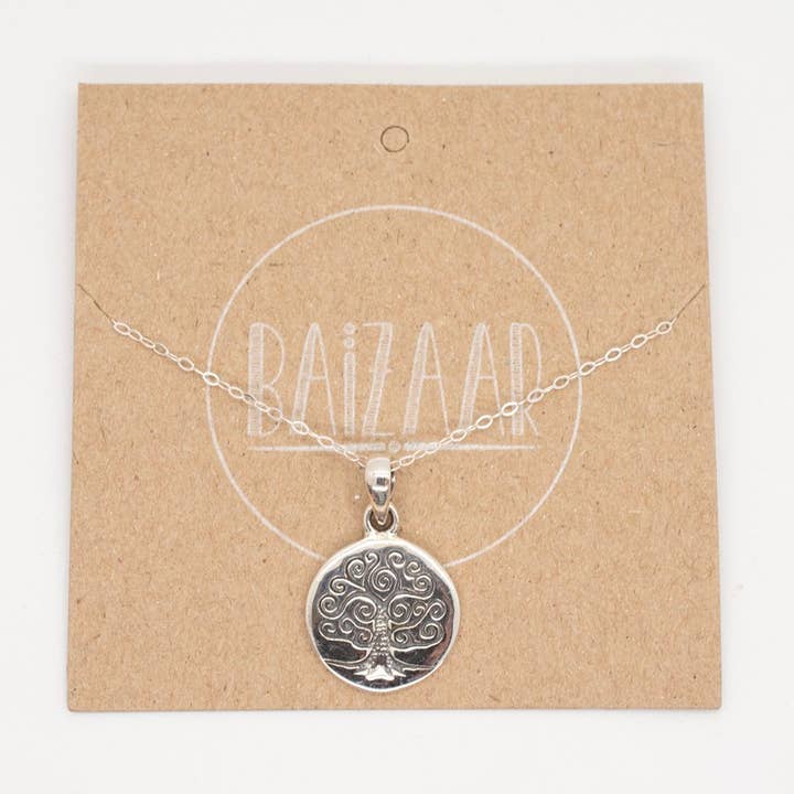 Sterling sølv livets træ halskæde for engroshandel hos Baizaar