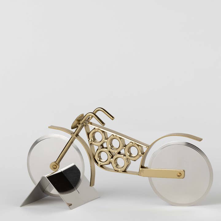 Ten Thousand Villages - Wholesale Pizza Wheel - Motorcycle Pizza Cutter
