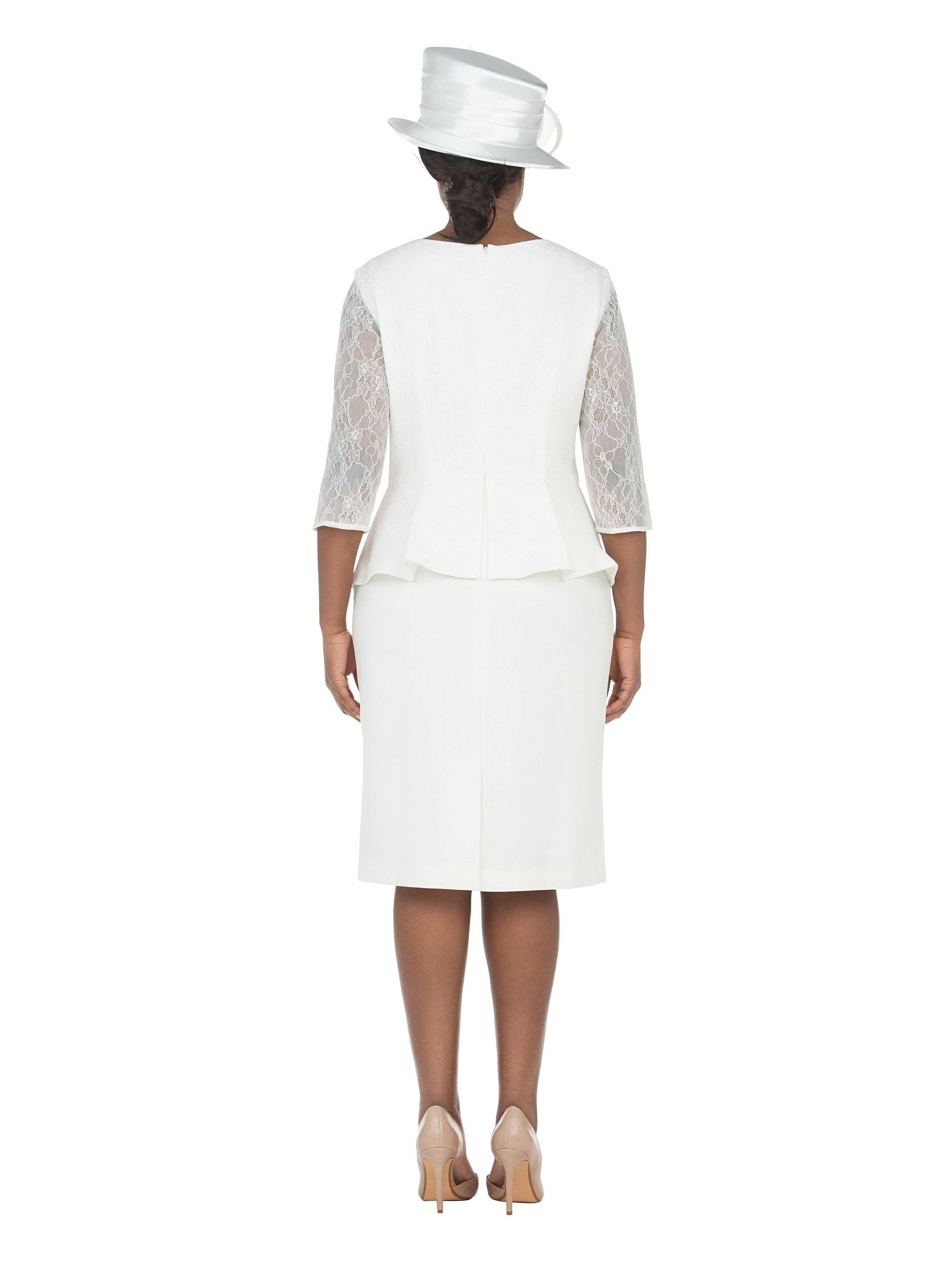 OFF WHITE 3/4 Slv Shift Drs w/ Peplum Waist and Sequins-Plus for wholesale on Faire1