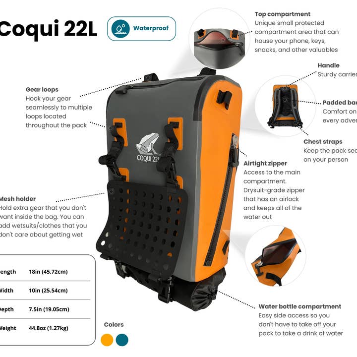 Amphipak – wholesale Backpack – Unisex – AMPHIPAK Waterproof Backpack: 22L Heavy Duty Zipper Closure 1