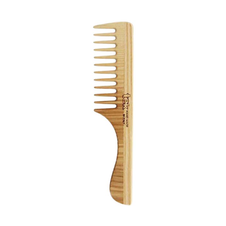 Ecohesens - Wholesale Hair Brush/Comb - Comb with natural ash handle, wide teeth - Tek0