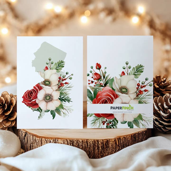 Carte de vœux de Noël du New Jersey | Série Quatre Saisons pour la vente par Paperfinch Design