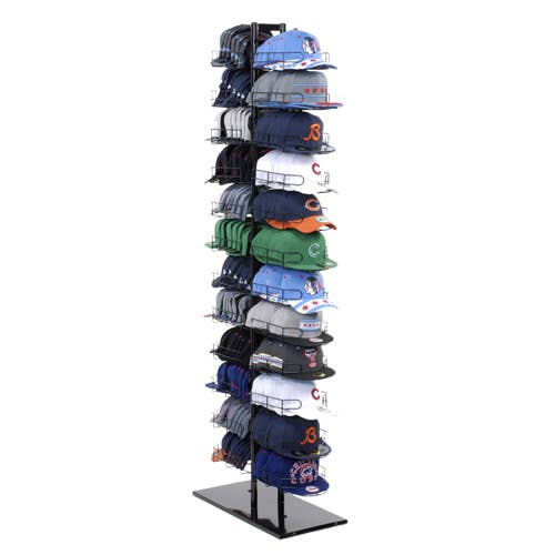 Specialty Store Services - Wholesale Retailer Display - Accessories - Double Sided 24 Pocket Cap Floor Hat Rack for 240 Caps