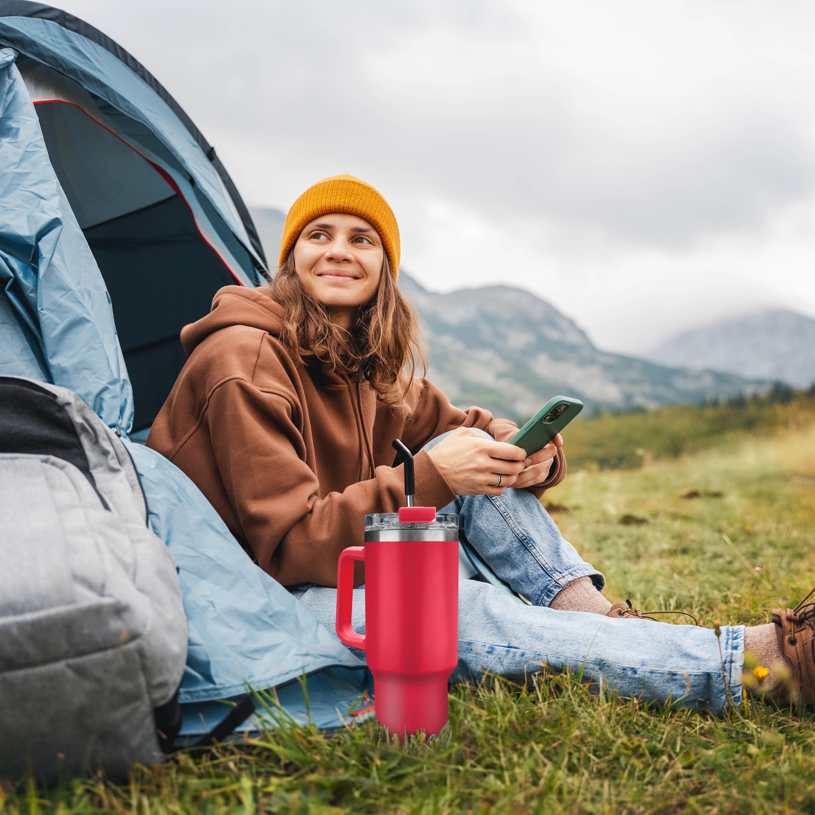 Oggi - Vente Gourde/bouteille isotherme - Mug thermique 40 fl oz / 1,2 lt avec paille6