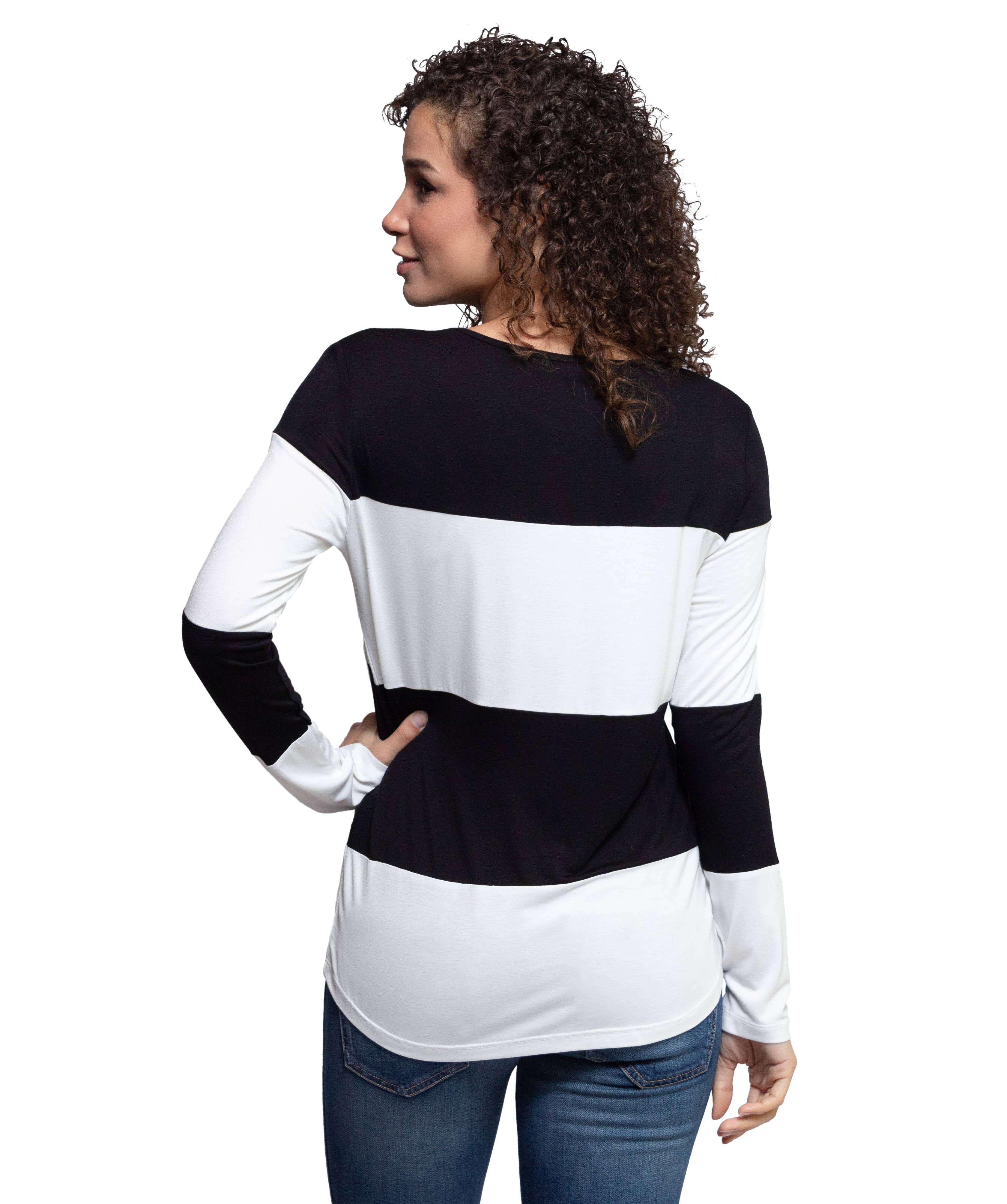 AtoZ - Wholesale Tunic - Women's - Shirin Stripe Long Slv Tunic1