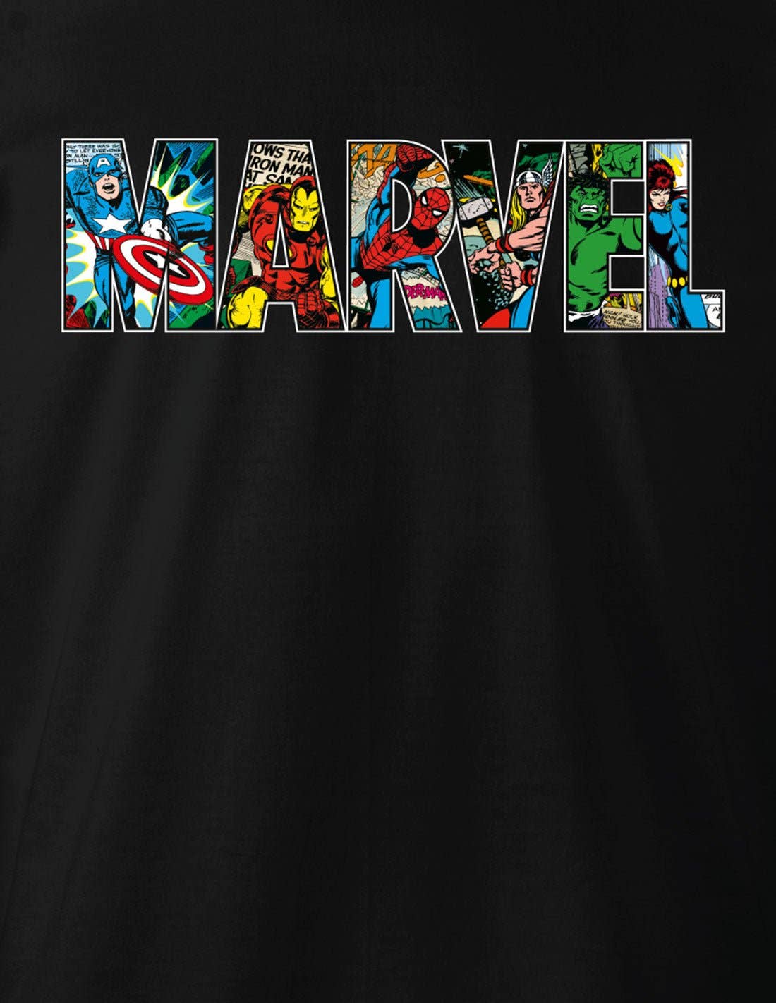 Schwarz Marvel Logo T-Shirt – Marvel Group für den Großhandel auf Faire2