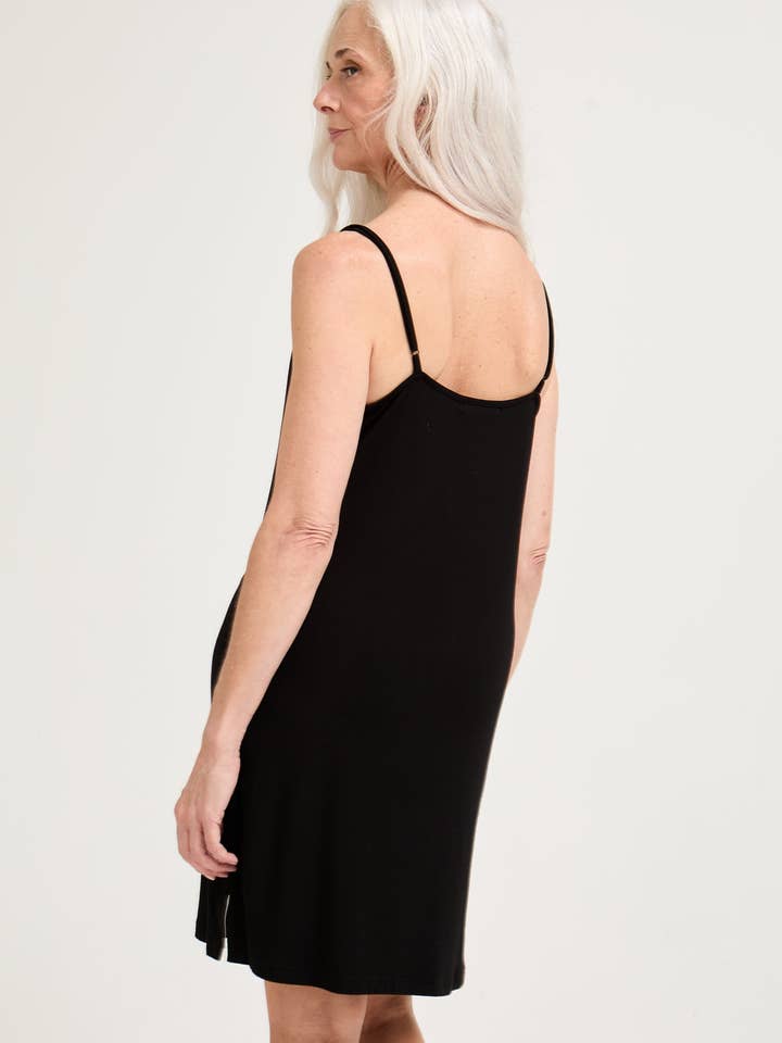 Bamboo Chemise Nightdress in Black for wholesale on Faire2