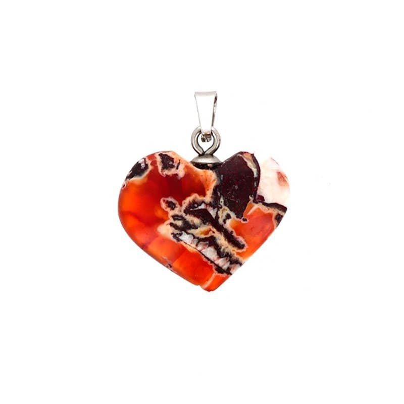 Artisans de Madagascar - Vendita all'ingrosso Collana con ciondolo/pendaglio - Ciondolo a forma di cuore in agata Brecche da 2 a 3 cm1