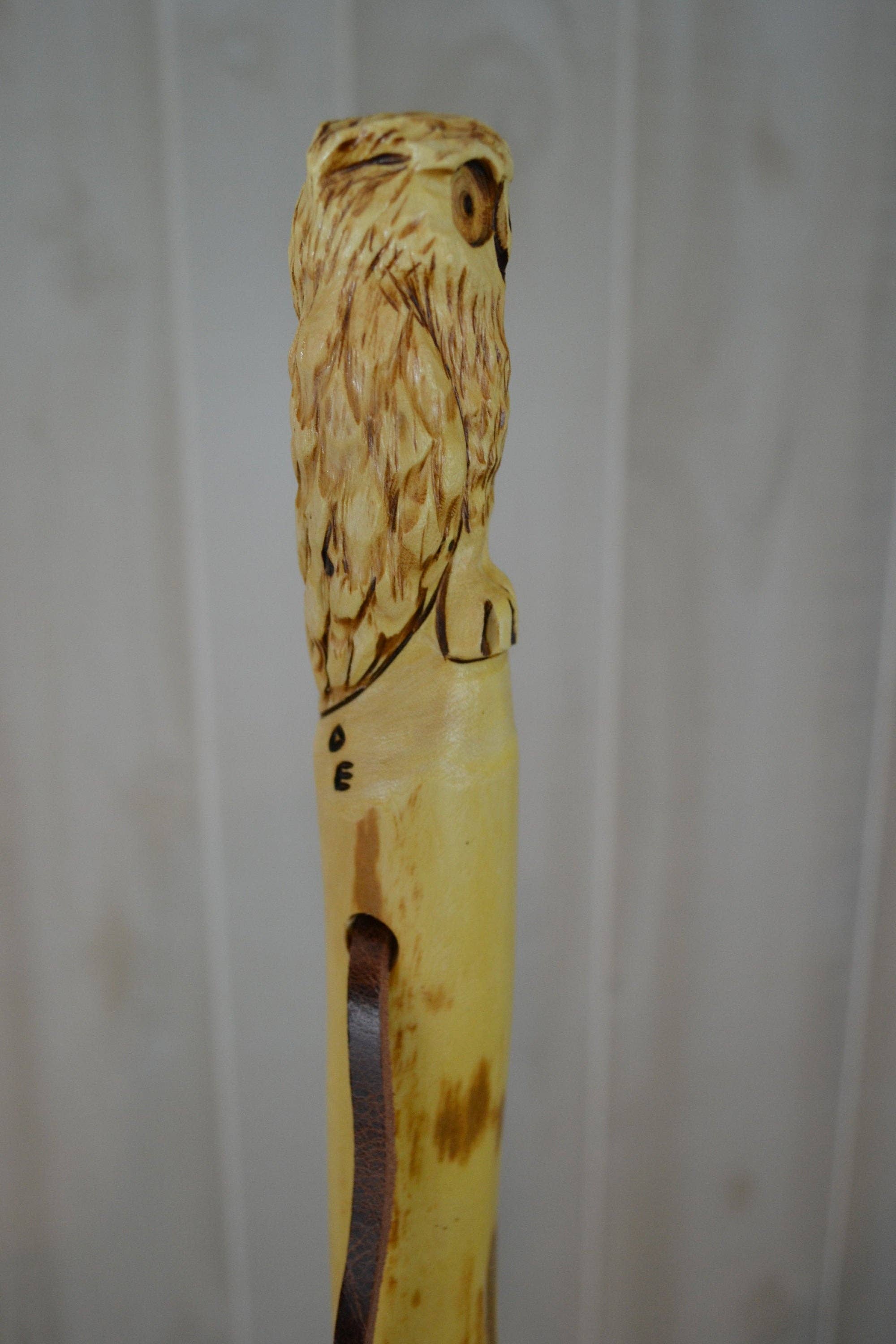 Creation Carvings LLC – wholesale Fitness equipment – Walking Stick with Owl Carving in Hardwood, Strong Kiln Dried Hiking Staff by Creation Carvings7