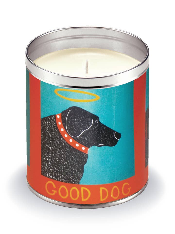Stephen Huneck's "Good Dog" Candle for wholesale by Aunt Sadie's Candles