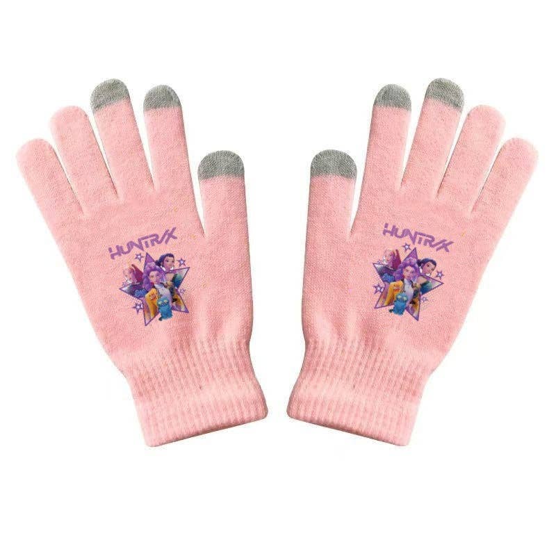 Little Trendy - Wholesale Gloves - Women's - KDH K-pop inspired Printed Knitted Touch Screen Gloves3