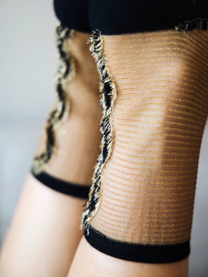 Atelier St Eustache - Wholesale Socks - Women's - GOLDEN FRINGE • Women's sheer fringe socks8