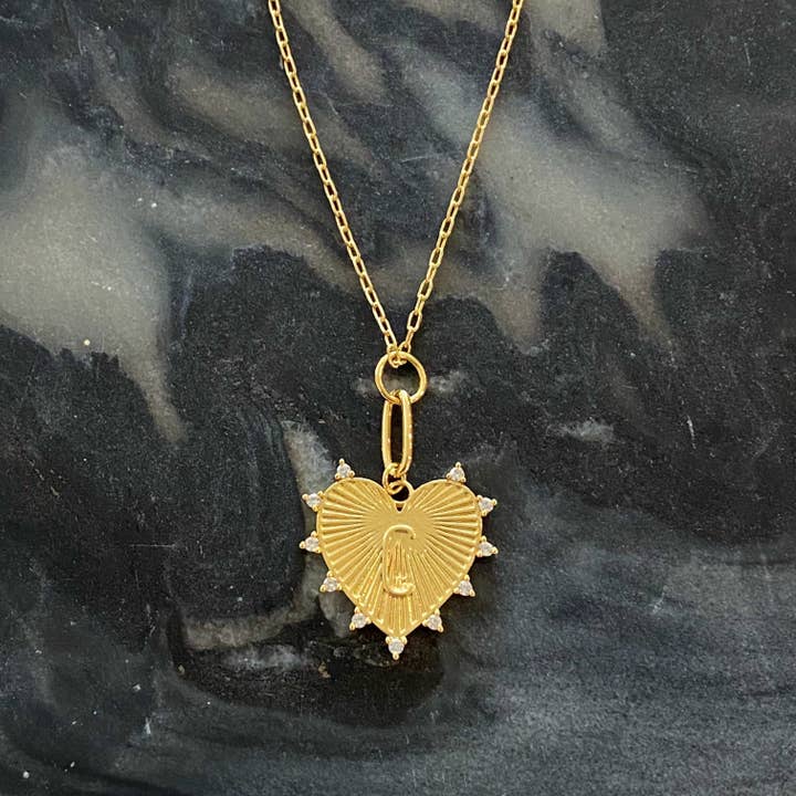 Ellison+Young - Wholesale Pendant/Charm Necklace - Clip Hanging Initial Heart Necklace2