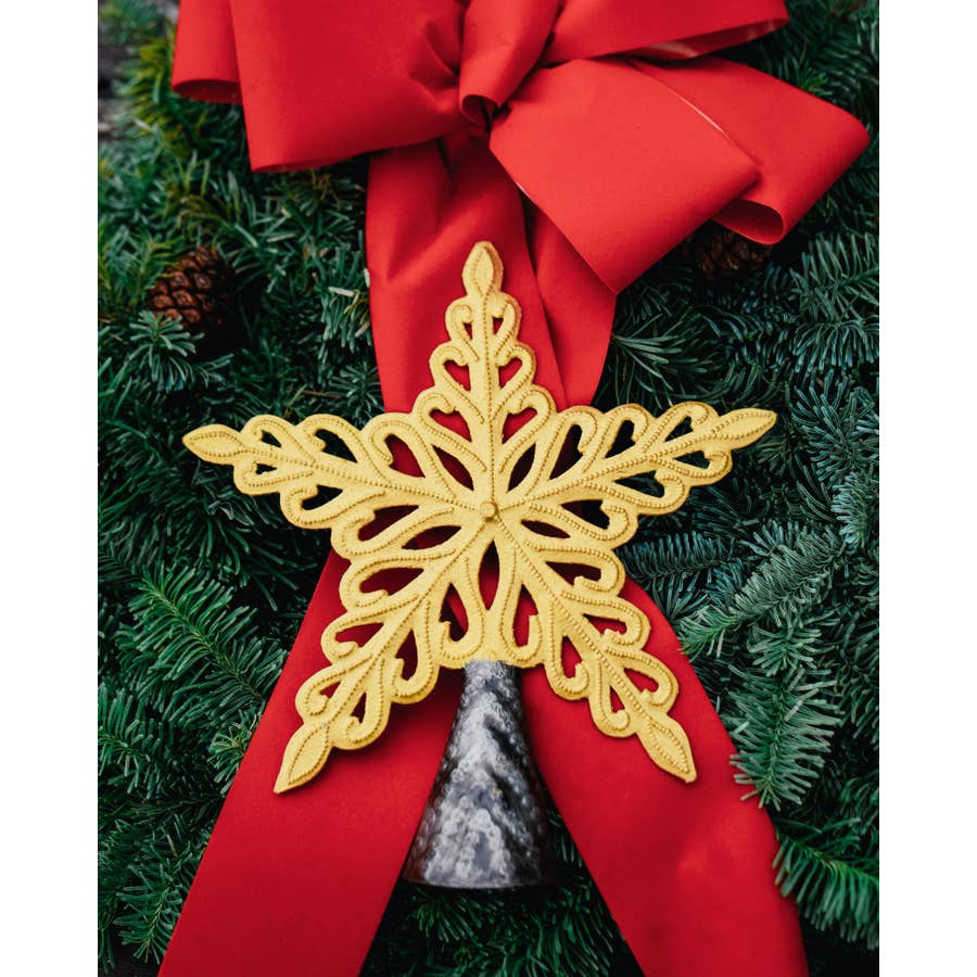 Gold Blooming Star Tree Topper for wholesale by Beyond Borders