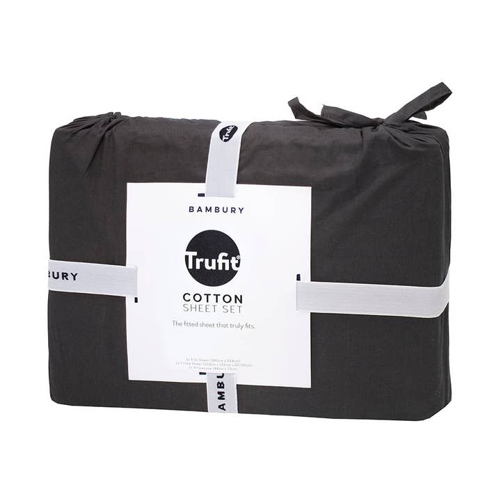 Tru Fit Sheet Set - Charcoal for wholesale by Bambury