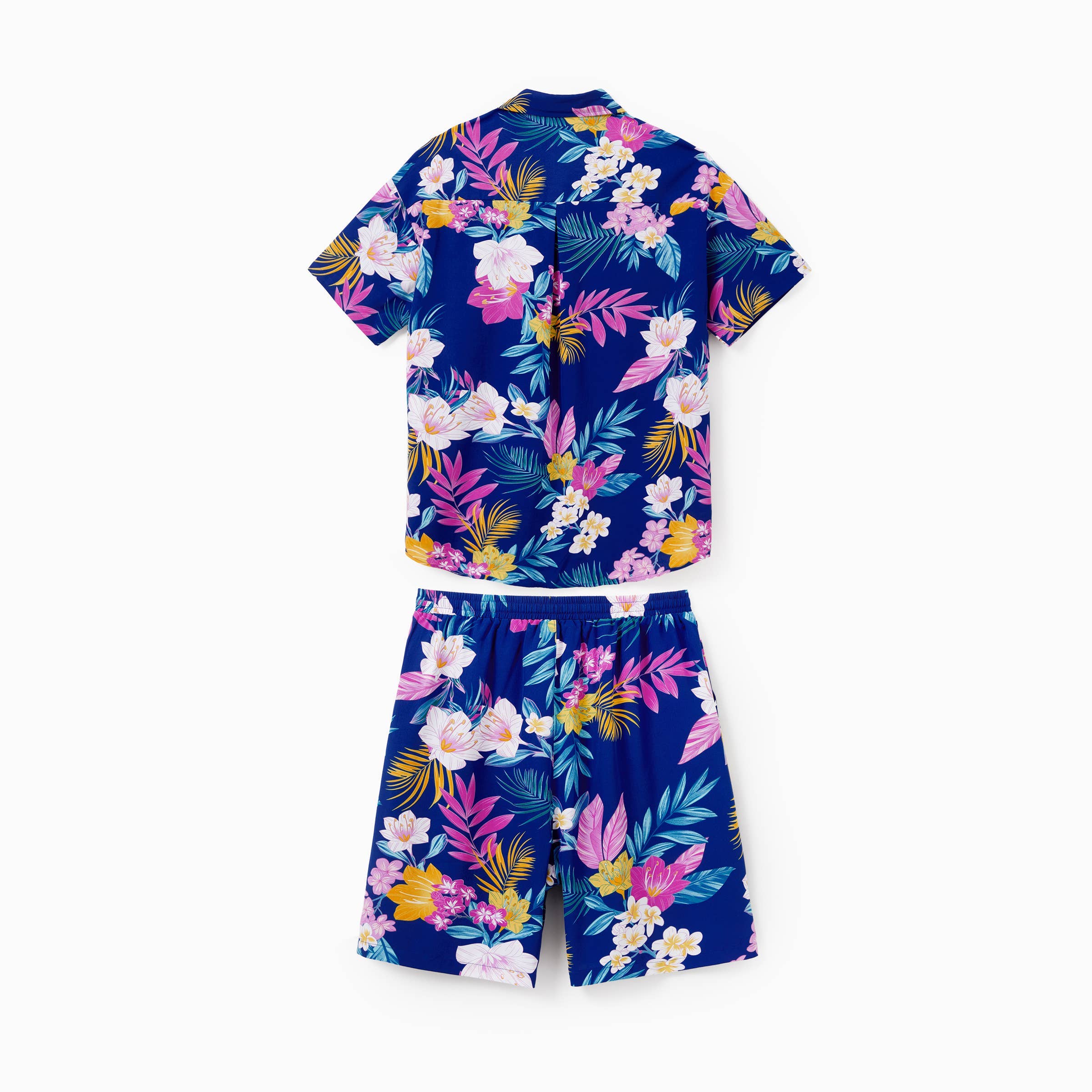 Blu profondo Abito o Set di Camicia e Pantaloncini Tropicale Hawaiano per Famiglia in vendita all'ingrosso su Faire23