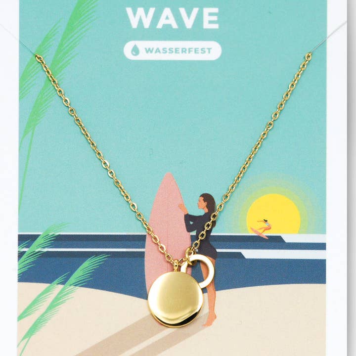 LITTLE JEWELLERY STORIES - Vente Colliers à pendentif - Collier WAVE | bijoux en acier inoxydable doré et argenté3