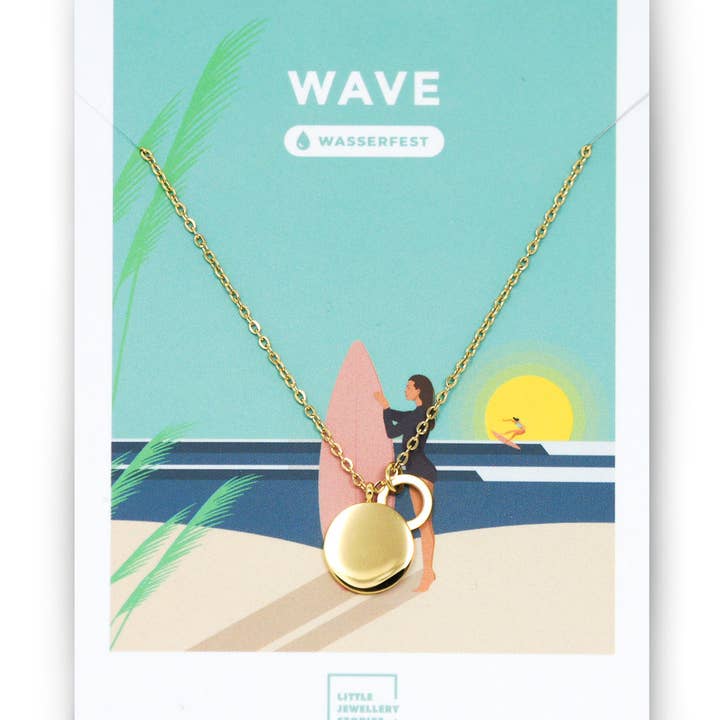 LITTLE JEWELLERY STORIES - Wholesale Pendant/Charm Necklace - WAVE necklace | stainless steel gold silver jewelry