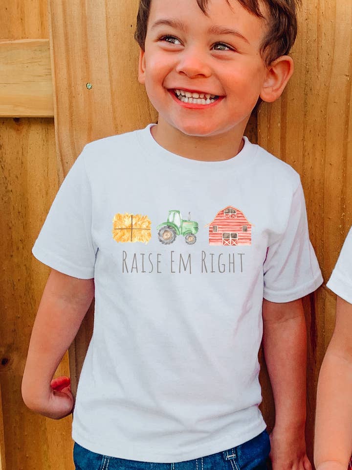 Painted Skies - Wholesale Screen Printed T-Shirt - Kids - Raise Em Right Farm Toddler Tee0