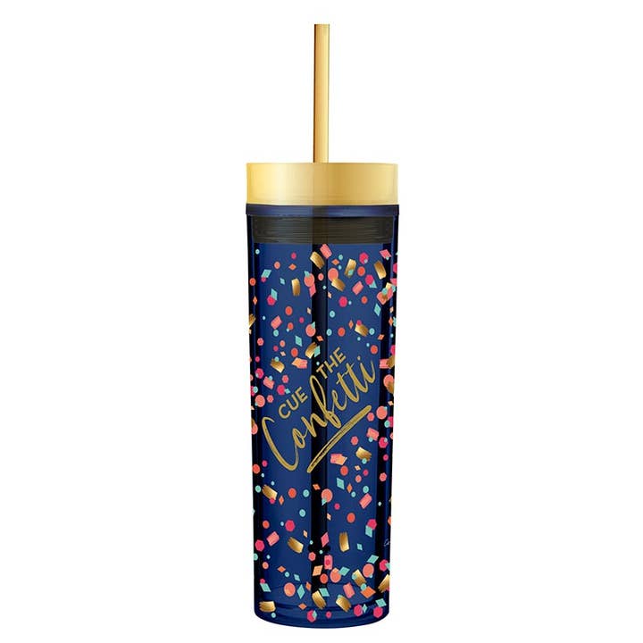 Faithworks by Creative Brands - Wholesale Water Bottle - Skinny Tumbler - Confetti