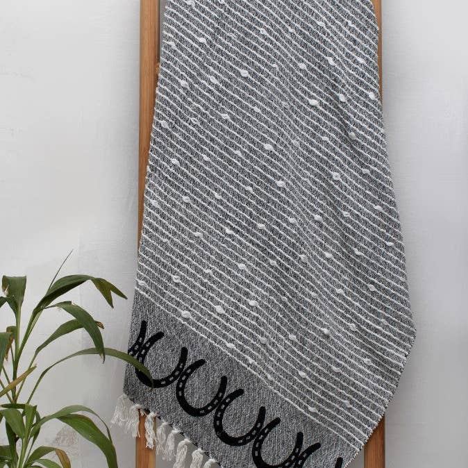 AWST Intl - Wholesale Throw Blanket - AWST Int'l Cotton Throw Horseshoes