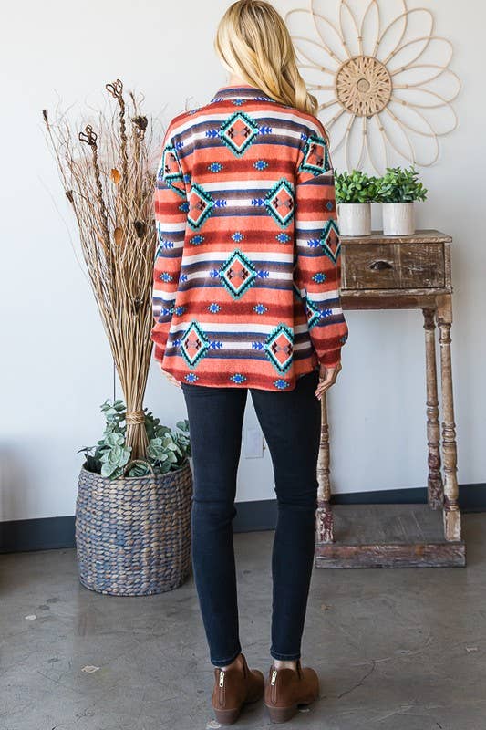 RUGGINA/MULTI GIACCA AZTECA MULTICOLORE CON MANICHE A SBUFFO EJ6712-10 in vendita all'ingrosso su Faire4