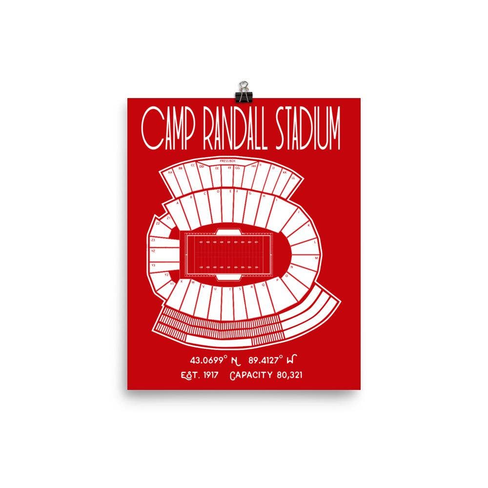 Stadium Prints by BTB - Wholesale Poster - Wisconsin Football Camp Randall Stadium Poster1