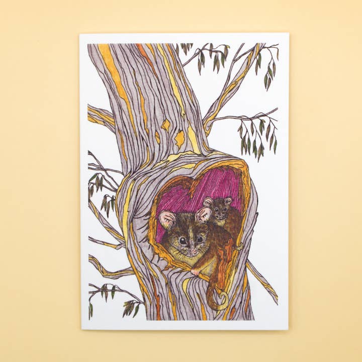 Possum Greeting Card | Outback Aussie Animal Birthday Card for wholesale by Sunshine Sea Art