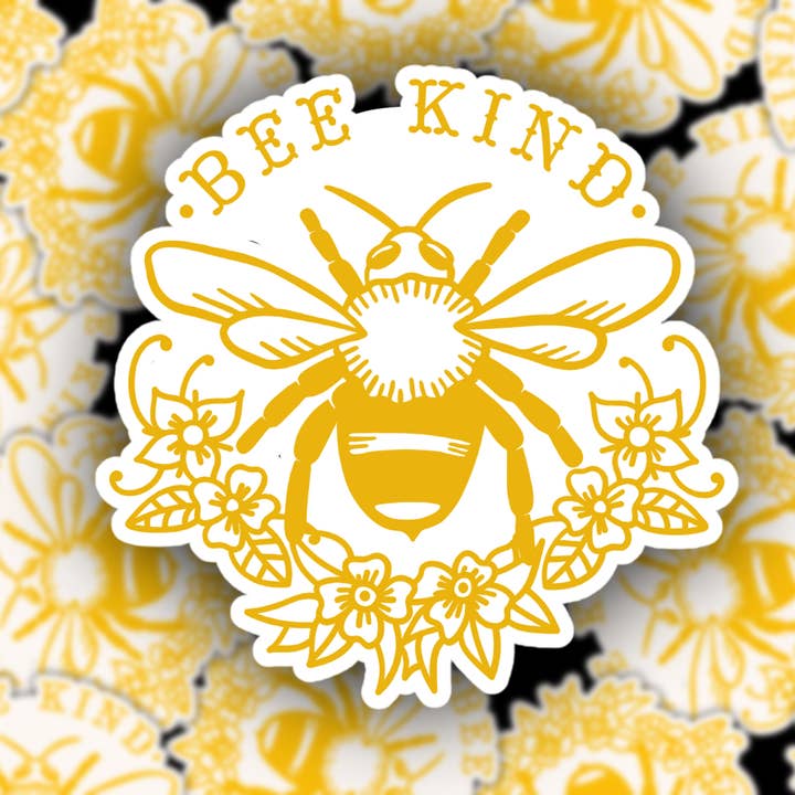 Bee Kind Sticker - Bumblebee for wholesale by Pretty Toxic Stickers