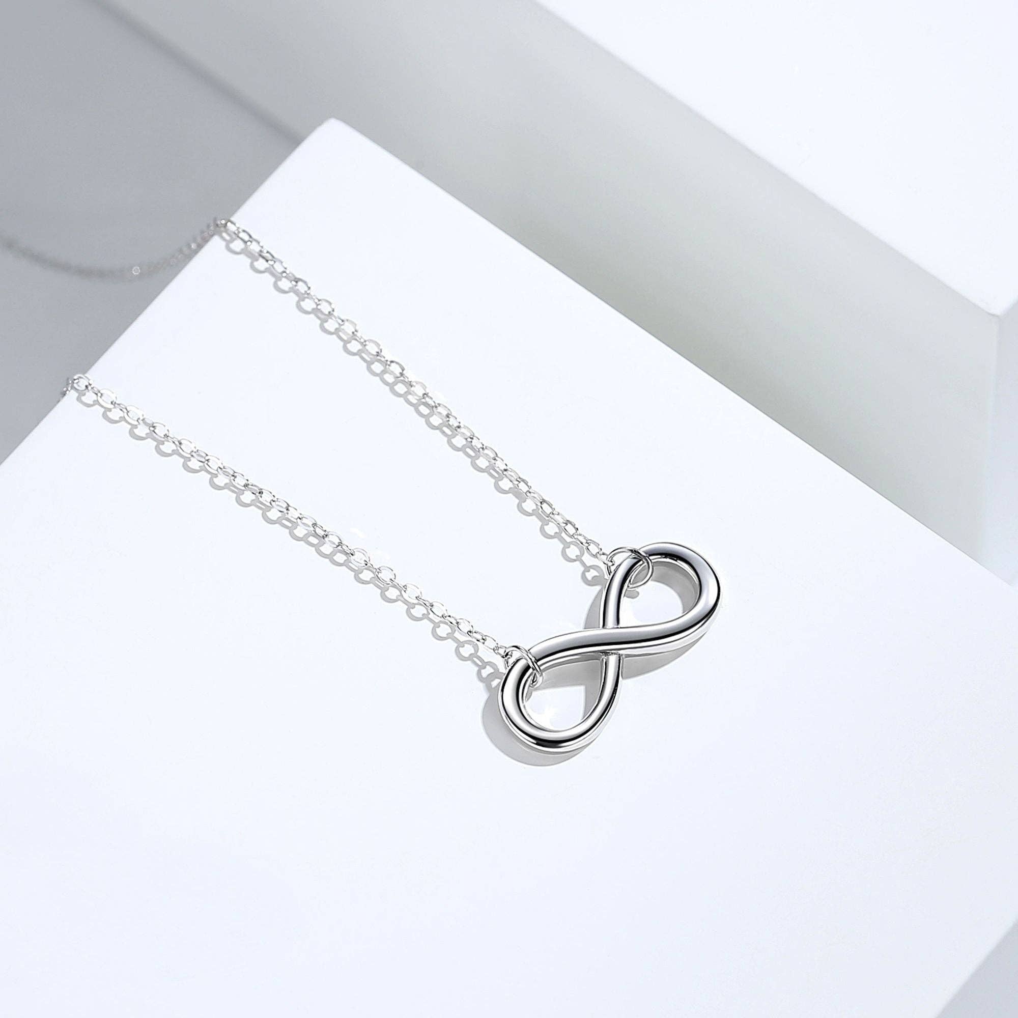 925 Sterling Silver Plain Infinity Necklace for wholesale on Faire3