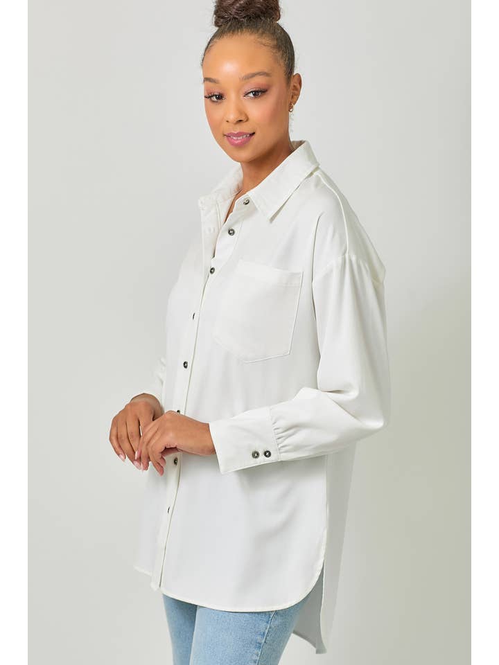 Mystree - Wholesale Button Down Shirt - Women's - 60937 Tencel Oversized Button Up Shirt16