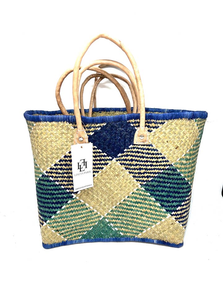 Madagascar checkered basket for wholesale by LINETA